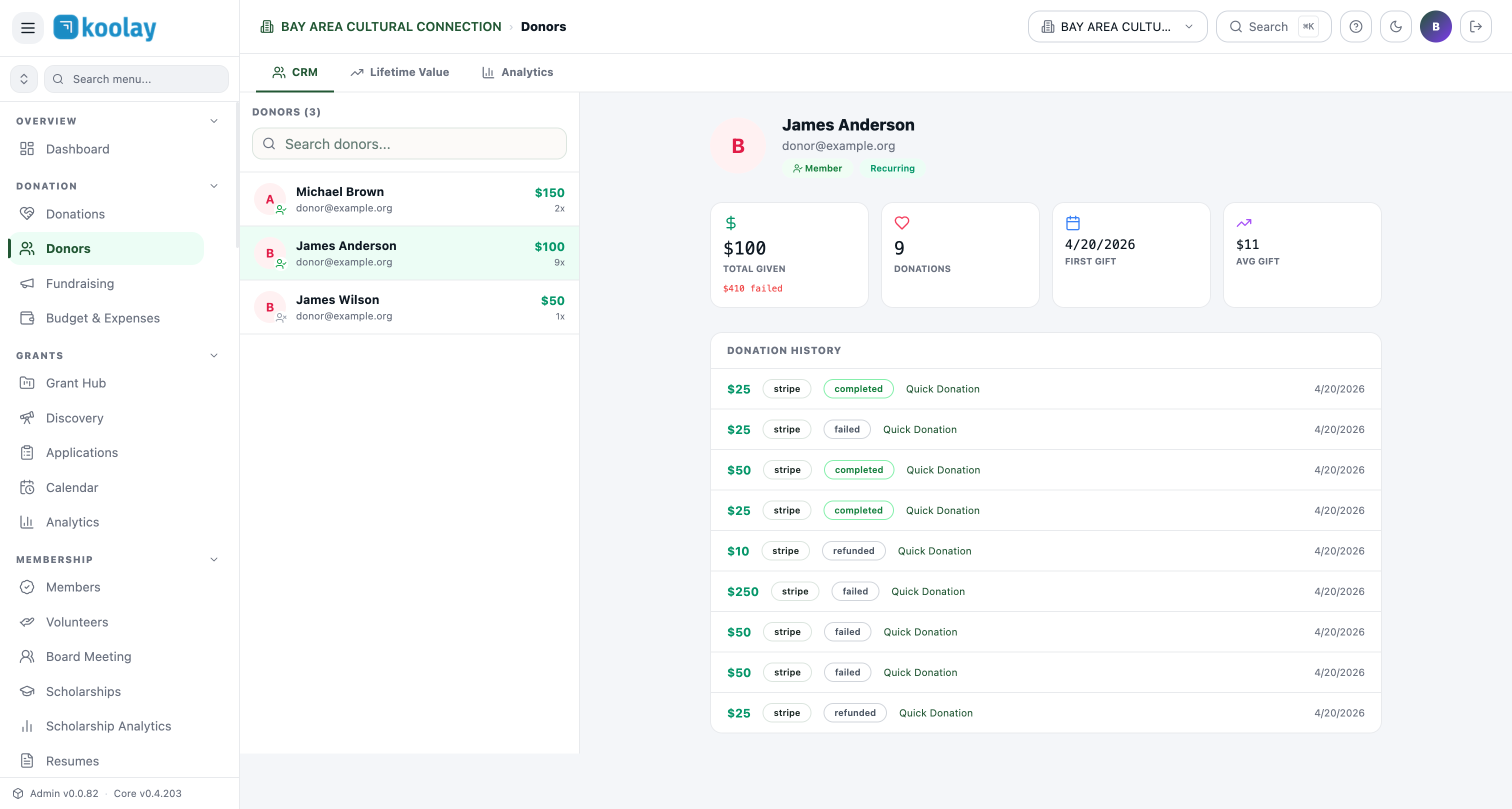 Donor CRM